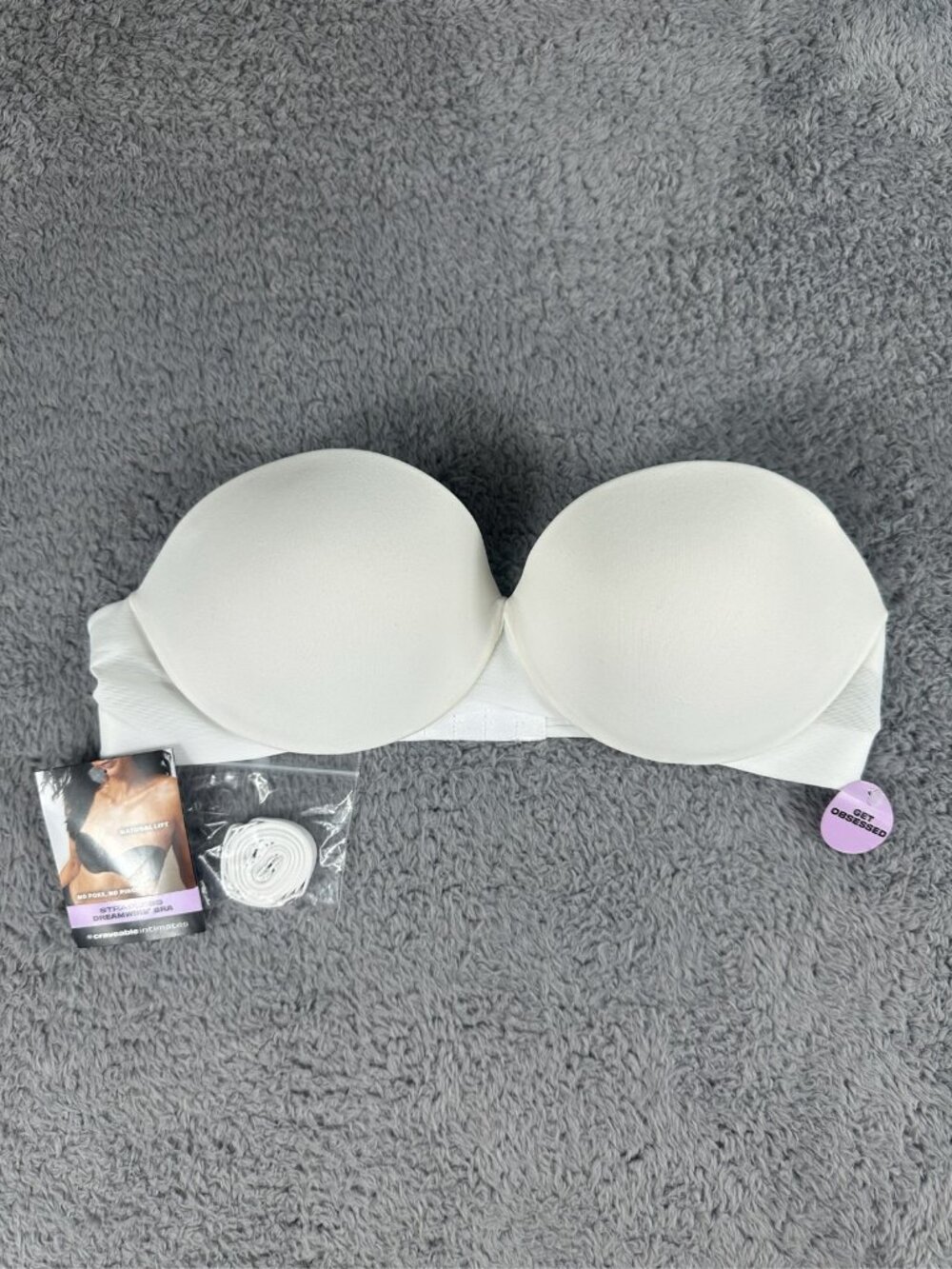 Maidenform Dreamwire Strapless Lift Bra White Convertible Straps
